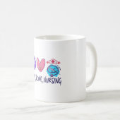 Mug Paix Amour Soins infirmiers (Devant droit)