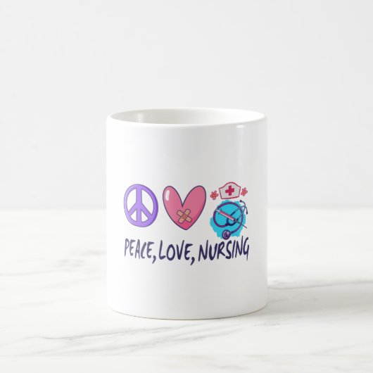 Mug Paix Amour Soins infirmiers (Centre)
