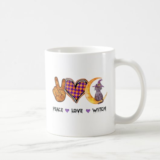 Mug Paix, Amour, Sorcière (Droite)
