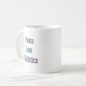 Mug Paix, amour, statistiques (Devant gauche)