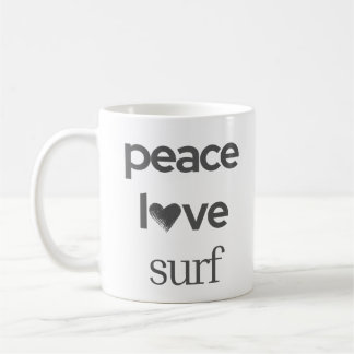 Mug Paix Amour Surf | Maison de plage du surfeur côtie