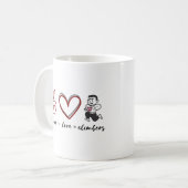 Mug Paix. Amour. T-shirt grimpeurs (Devant gauche)