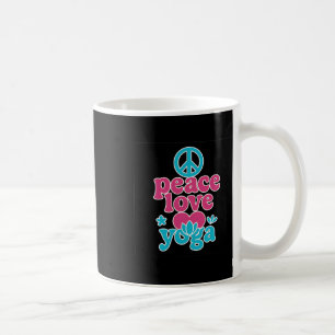 Mug Paix Amour Yoga Rétro Lotus Cœur Graphisme