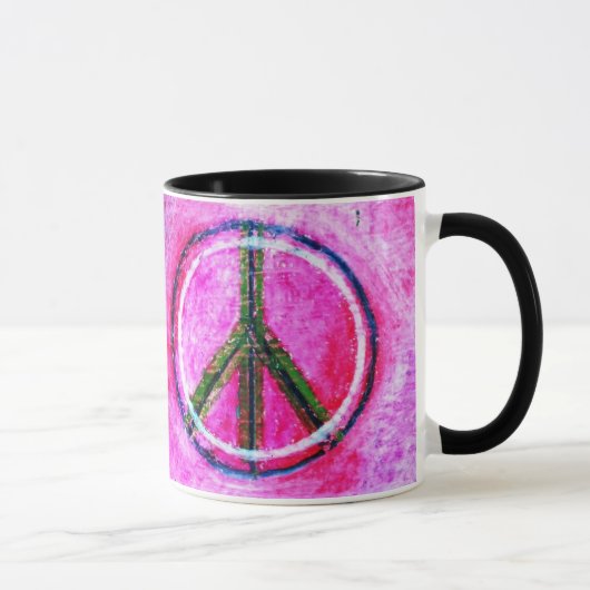 Mug ...paix...art original par couleurs cicatrisantes. (Droite)