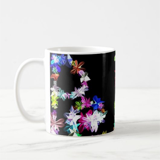 Mug "PAIX" dans l'art des fleurs Imprimer (Gauche)