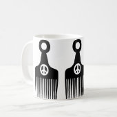 Mug Paix des cheveux afro (Devant gauche)