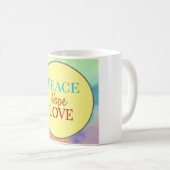Mug Paix, espoir et amour (Devant droit)