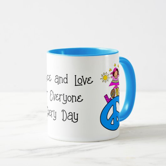 Mug Paix et amour (Devant droit)