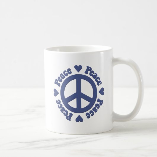 Mug Paix et amour bleu (Droite)