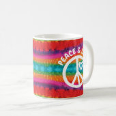 Mug Paix et amour Tie Dye Stripes (Devant droit)