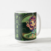 Mug Paix Hippie (Devant droit)