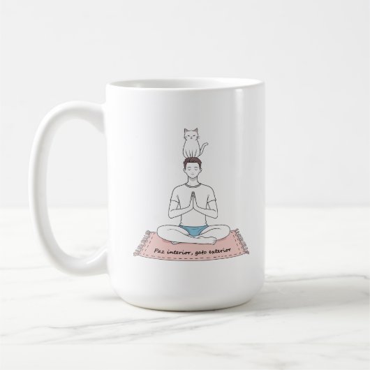 Mug Paix Intérieure, Chat Extérieur (Gauche)