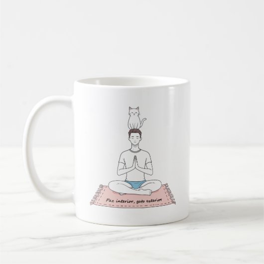 Mug Paix Intérieure, Chat Extérieur (Gauche)