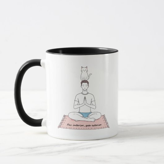 Mug Paix Intérieure, Chat Extérieur (Gauche)
