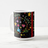 Mug PAIX joyeuse, ESPOIR, AMOUR (Devant gauche)