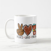 Mug Paix moderne, Amour, Typographie du café (Gauche)