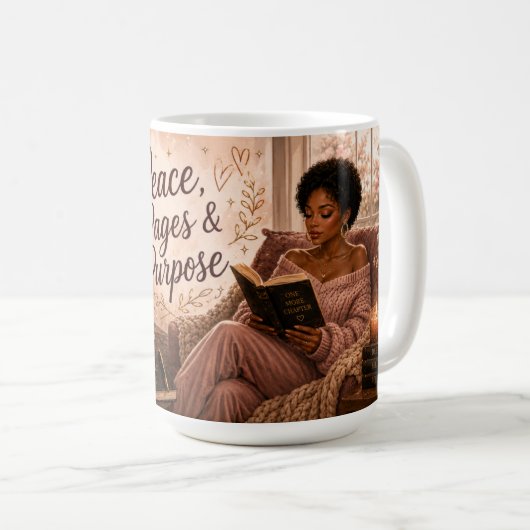 Mug Paix, Pages & Objectif (Devant droit)