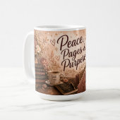 Mug Paix, Pages & Objectif (Devant gauche)