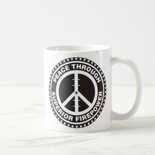 Mug Paix par la puissance de feu supérieure (Droite)