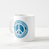 Mug Paix par la puissance de feu supérieure - bleu (Devant gauche)