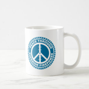 Mug Paix par la puissance de feu supérieure - bleu