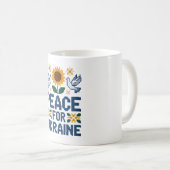 Mug Paix pour l'Ukraine Pixel Folk Art (Devant droit)