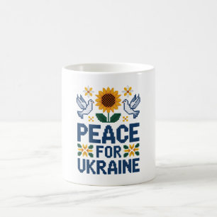 Mug Paix pour l'Ukraine Pixel Folk Art