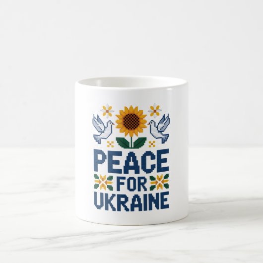 Mug Paix pour l'Ukraine Pixel Folk Art (Centre)