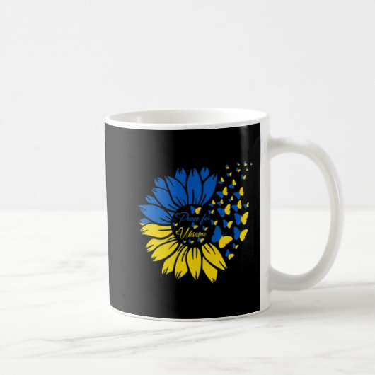 Mug Paix pour l'Ukraine tournesol ukrainien papillon U (Droite)