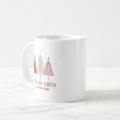 Mug Paix sur Terre Joyeux Noël Arbres de neige (Devant gauche)