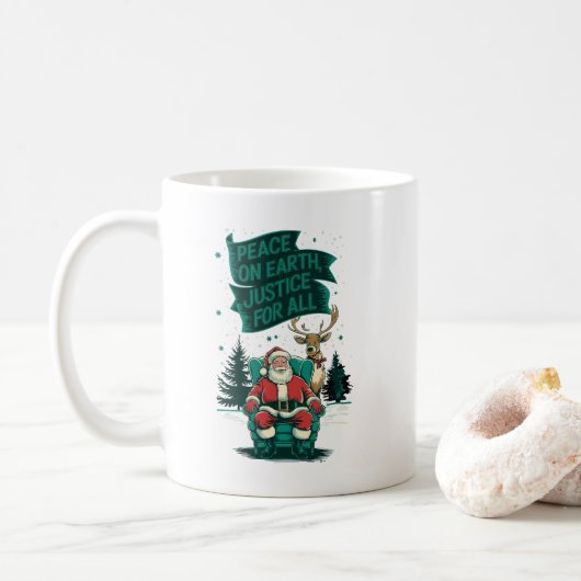 Mug Paix sur Terre Justice pour tous (Avec donut)