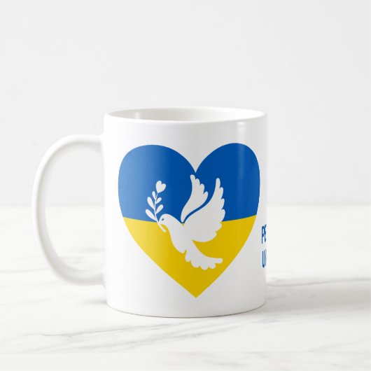 Mug Paix textuelle à l'Ukraine (Gauche)