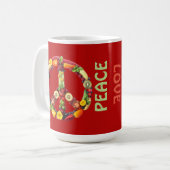 Mug Paix végétalienne et amour (Devant gauche)