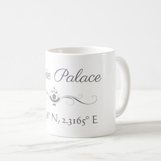 Mug Palais de l'Élysée Latitude Longitude (Devant droit)