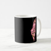Mug Palestine Carte à fleurs palestinienne (Devant droit)