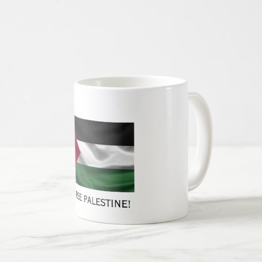 MUG PALESTINE LIBRE AVEC DRAPEAU (Devant droit)