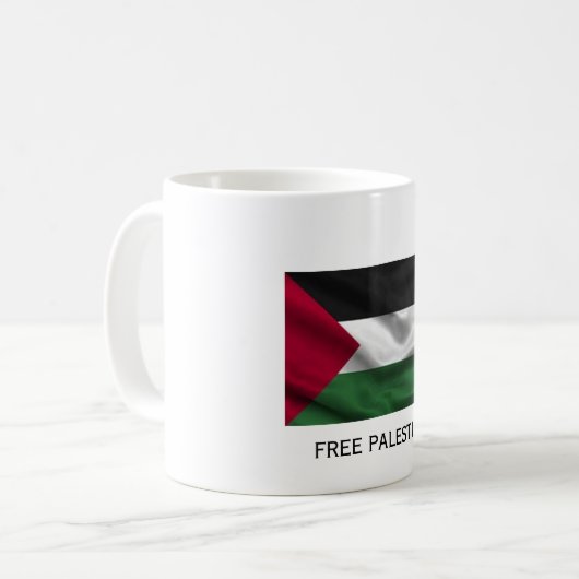 MUG PALESTINE LIBRE AVEC DRAPEAU (Devant gauche)