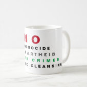 MUG PALESTINE LIBRE NON AUX CRIMES DE GUERRE APARTHEID (Devant droit)