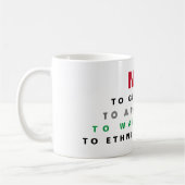 MUG PALESTINE LIBRE NON AUX CRIMES DE GUERRE APARTHEID (Gauche)