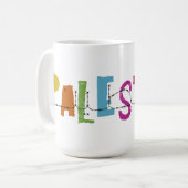 Mug PALESTINE Nom arabe Coloré (Devant gauche)