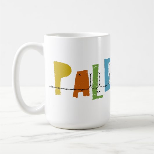 Mug PALESTINE Nom arabe Coloré (Gauche)