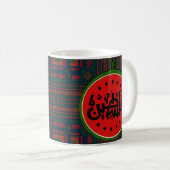 Mug Palestine watermelon-Palestine Arabe mot"français" (Devant droit)