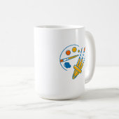 Mug Palette et pinceaux de peinture d'artiste (Devant droit)
