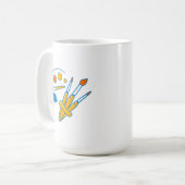 Mug Palette et pinceaux de peinture d'artiste (Devant gauche)