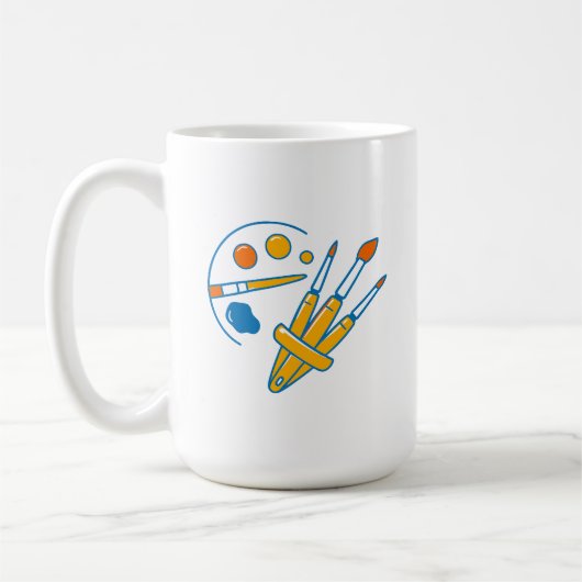 Mug Palette et pinceaux de peinture d'artiste (Gauche)