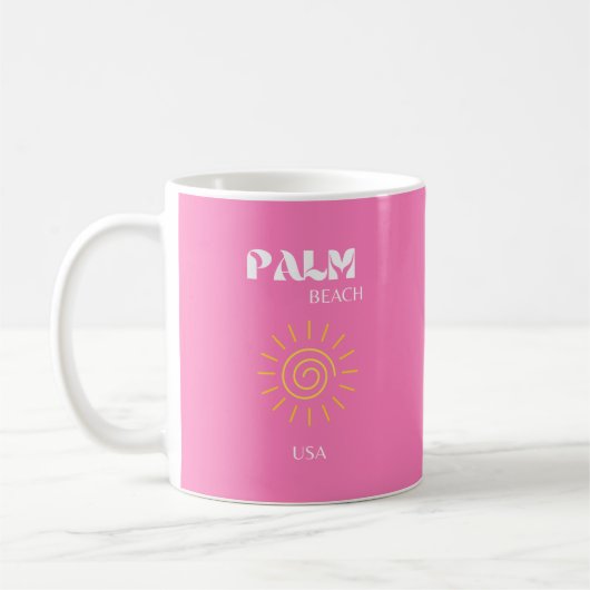 Mug Palm Beach, Art Voyage, Preppy, Rose (Gauche)
