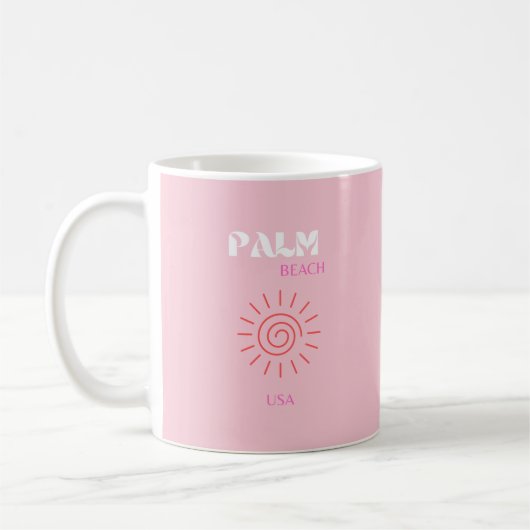 Mug Palm Beach, Preppy, Preppy Room, Rose (Gauche)