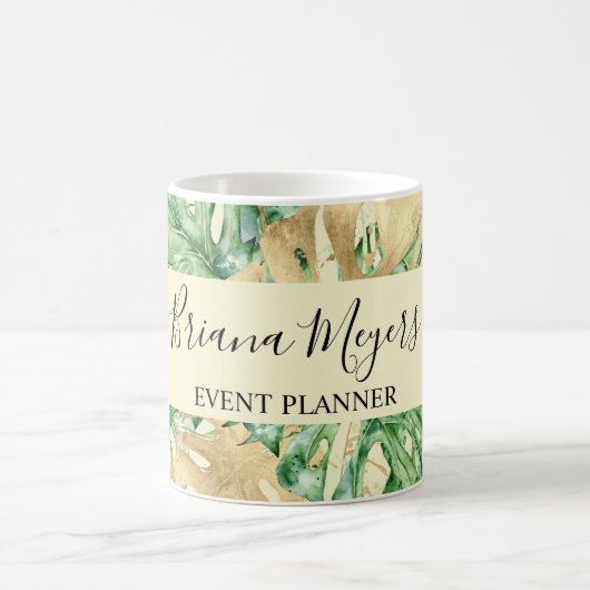 Mug Palm Feuille Gold Tropical Jaune (Centre)