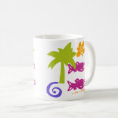 Mug Palm & Fish Blockprint (Devant droit)