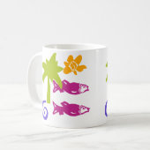 Mug Palm & Fish Blockprint (Devant gauche)
